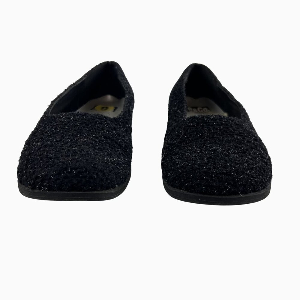 Womens 9M Witchy Black Fairy Shimmering Textured Rubber Soled Flats by 9 & Co. - Picture 7 of 12